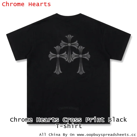 Chrome Hearts Cross Print Black T-shirt