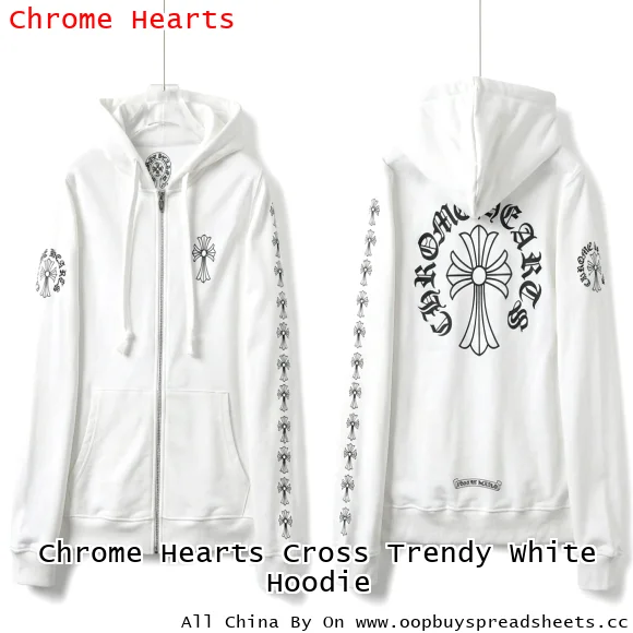 Chrome Hearts Cross Trendy White Hoodie
