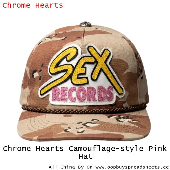 Chrome Hearts Camouflage-style Pink Hat