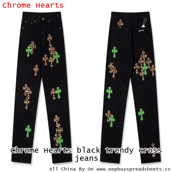 Chrome Hearts black trendy cross jeans