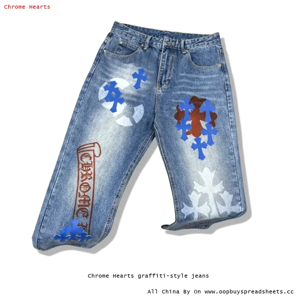 Chrome Hearts graffiti-style jeans