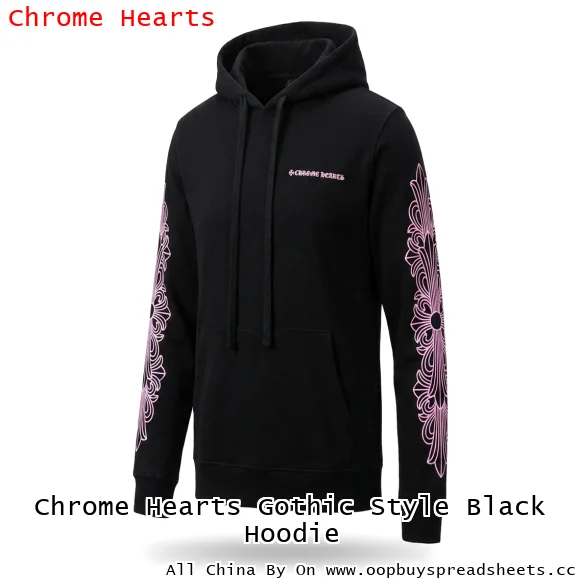 Chrome Hearts Gothic Style Black Hoodie
