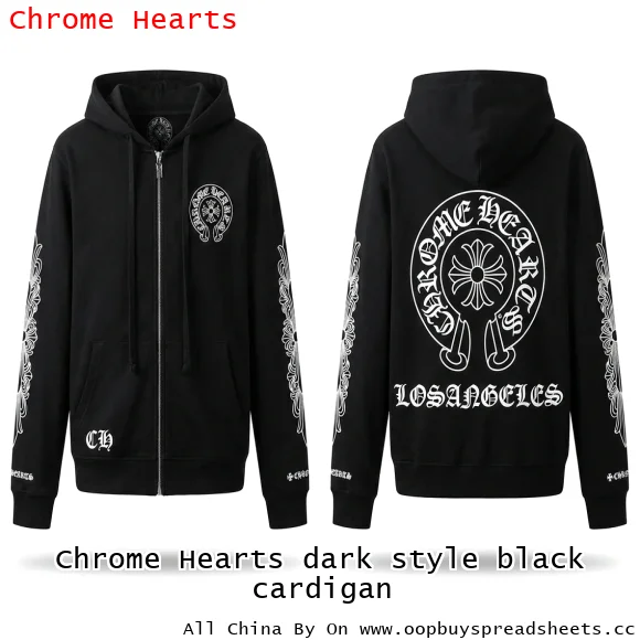 Chrome Hearts dark style black cardigan