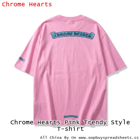 Chrome Hearts Pink Trendy Style T-shirt