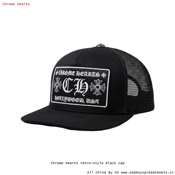 Chrome Hearts retro-style black cap