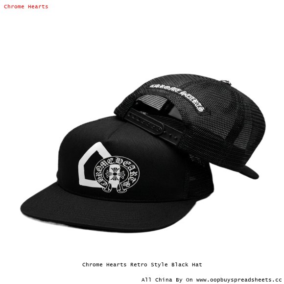 Chrome Hearts Retro Style Black Hat
