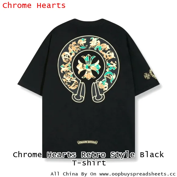 Chrome Hearts Retro Style Black T-shirt