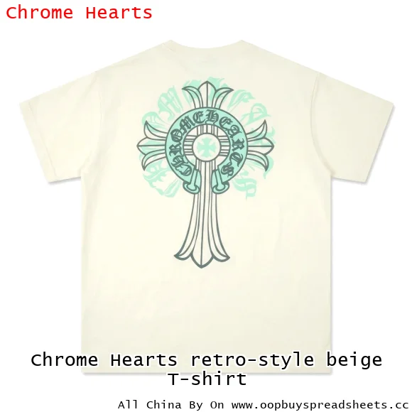 Chrome Hearts retro-style beige T-shirt