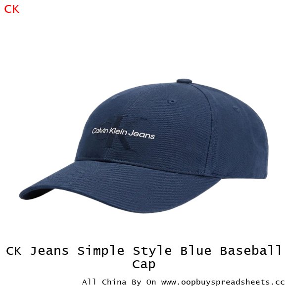 CK Jeans Simple Style Blue Baseball Cap