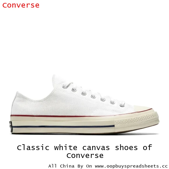 Classic white canvas shoes of Converse