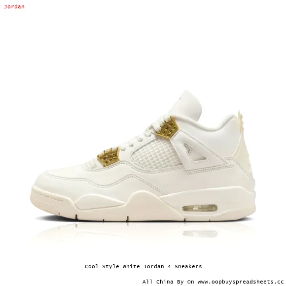 Cool Style White Jordan 4 Sneakers
