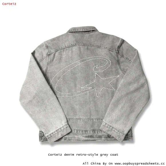 Corteiz denim retro-style grey coat