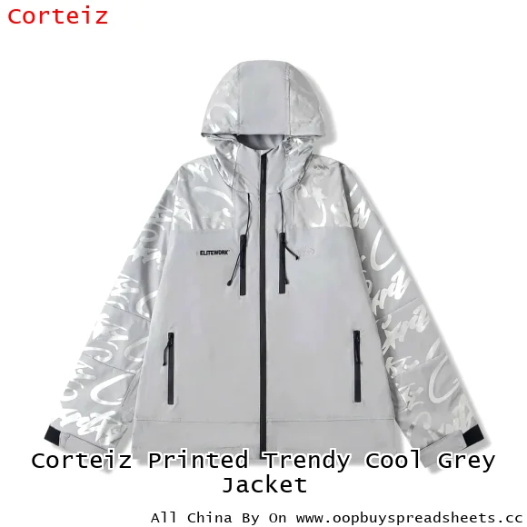 Corteiz Printed Trendy Cool Grey Jacket