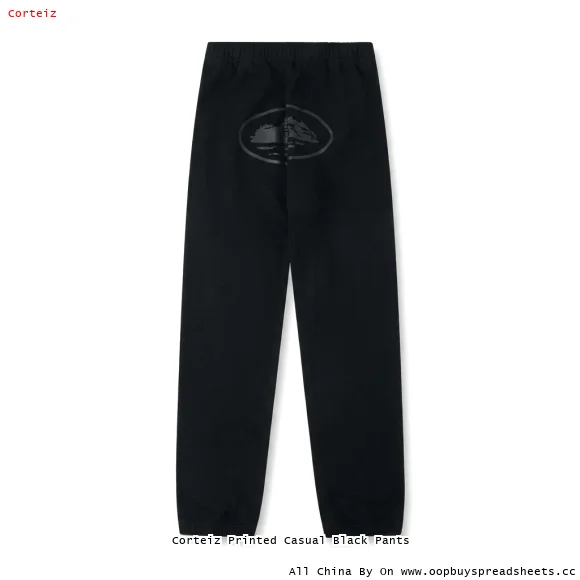 Corteiz Printed Casual Black Pants