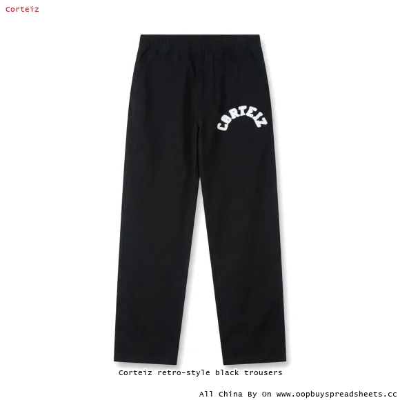 Corteiz retro-style black trousers