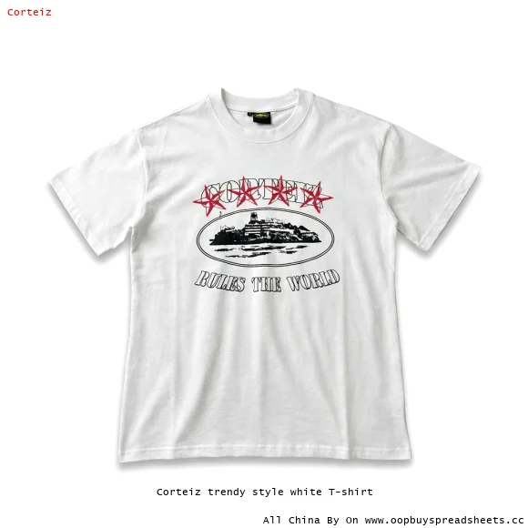 Corteiz trendy style white T-shirt