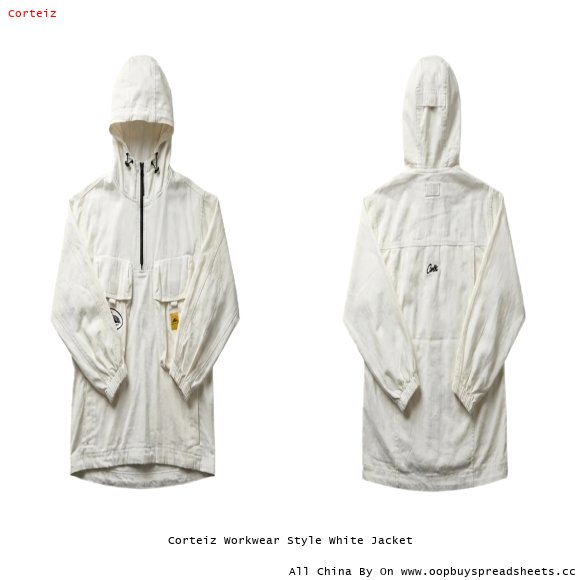 Corteiz Workwear Style White Jacket