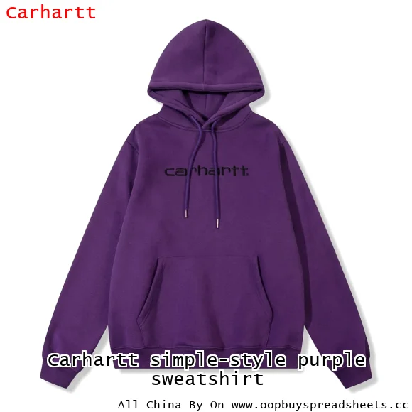 Carhartt simple-style purple sweatshirt