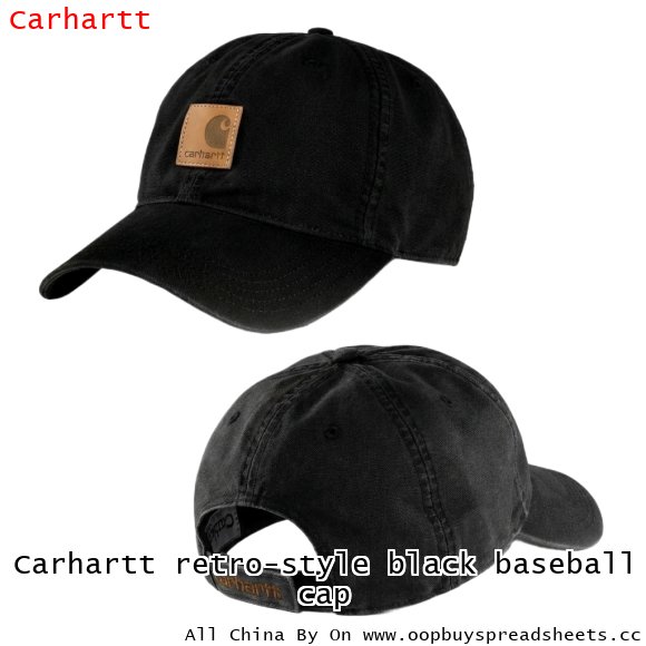 Carhartt retro-style black baseball cap