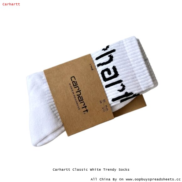 Carhartt Classic White Trendy Socks