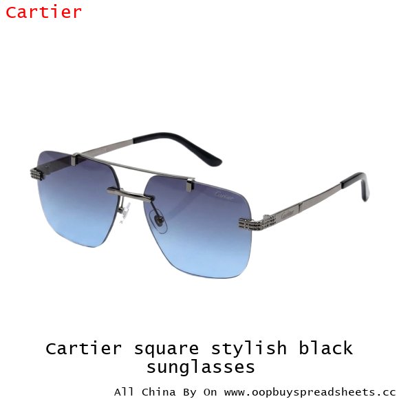 Cartier square stylish black sunglasses