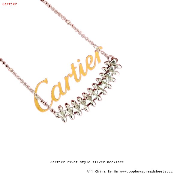 Cartier rivet-style silver necklace