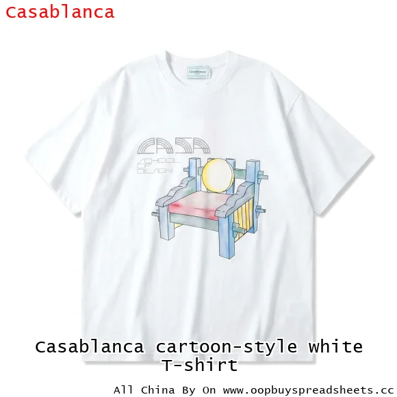 Casablanca cartoon-style white T-shirt