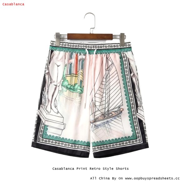 Casablanca Print Retro Style Shorts