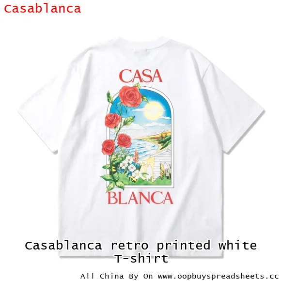 Casablanca retro printed white T-shirt