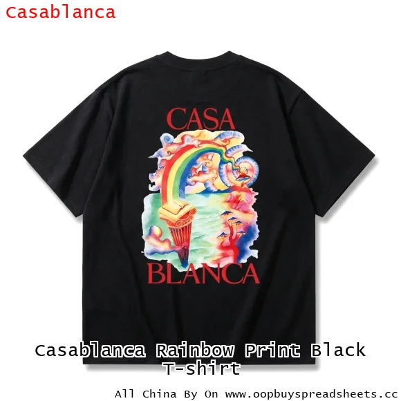 Casablanca Rainbow Print Black T-shirt
