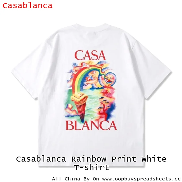 Casablanca Rainbow Print White T-shirt