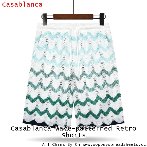 Casablanca Wave-patterned Retro Shorts