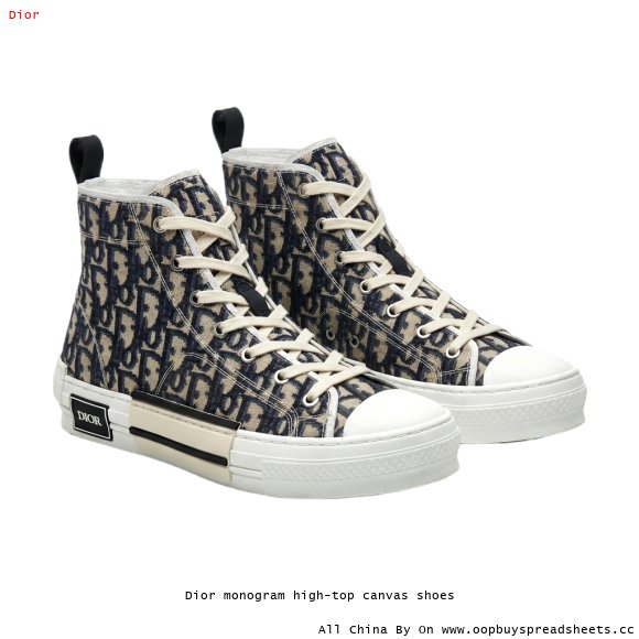 Dior monogram high-top canvas shoes