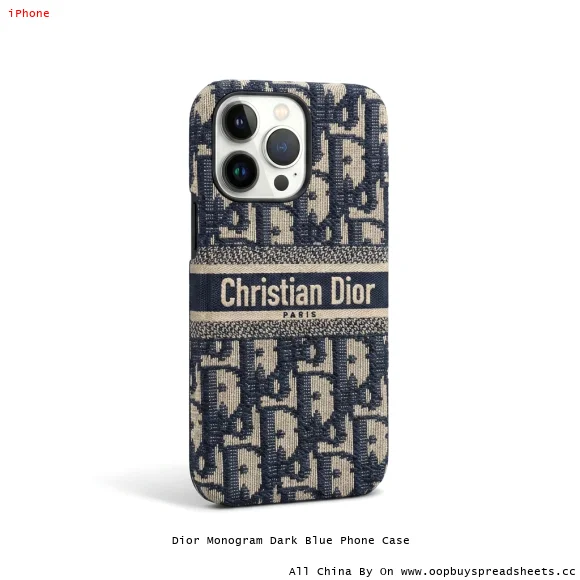 Dior Monogram Dark Blue Phone Case