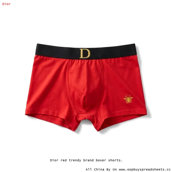 Dior red trendy brand boxer shorts.