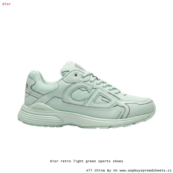 Dior retro light green sports shoes