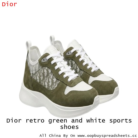 Dior retro green and white sports shoes