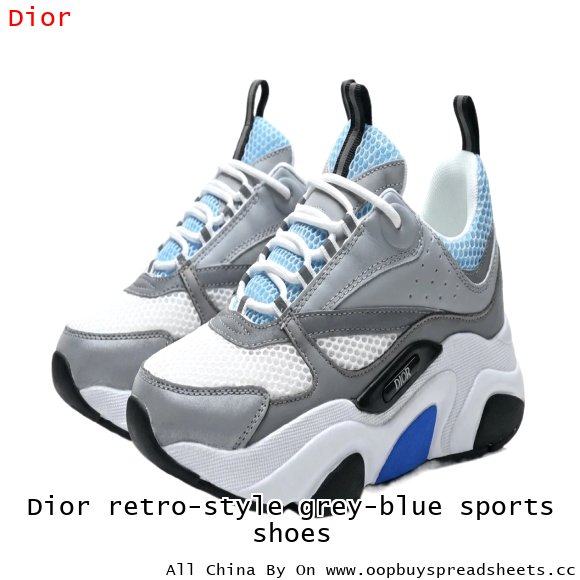 Dior retro-style grey-blue sports shoes