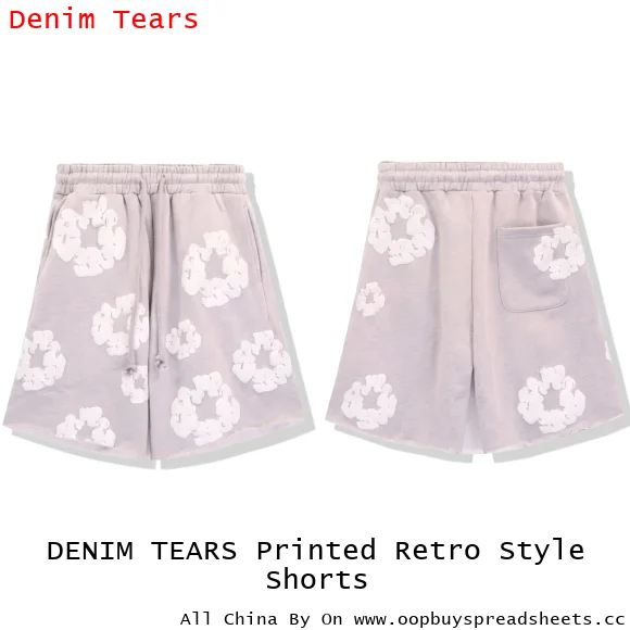 DENIM TEARS Printed Retro Style Shorts