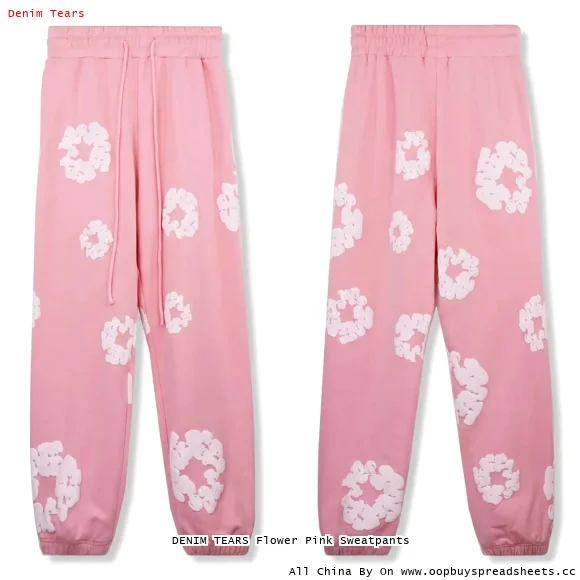 DENIM TEARS Flower Pink Sweatpants