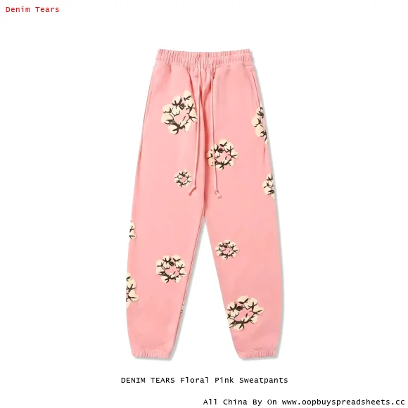 DENIM TEARS Floral Pink Sweatpants