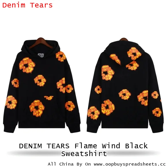 DENIM TEARS Flame Wind Black Sweatshirt