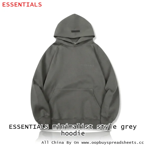 ESSENTIALS minimalist style grey hoodie