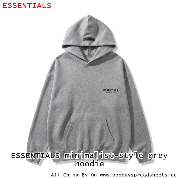 ESSENTIALS minimalist-style grey hoodie