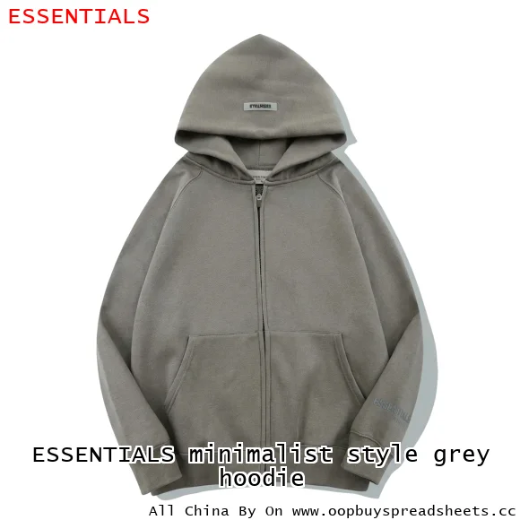 ESSENTIALS minimalist style grey hoodie
