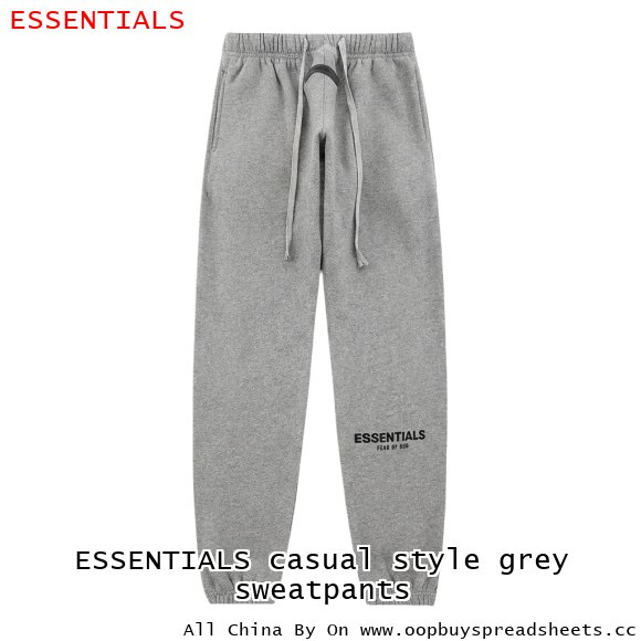 ESSENTIALS casual style grey sweatpants