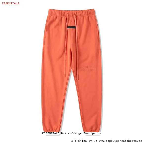 ESSENTIALS Basic Orange Sweatpants