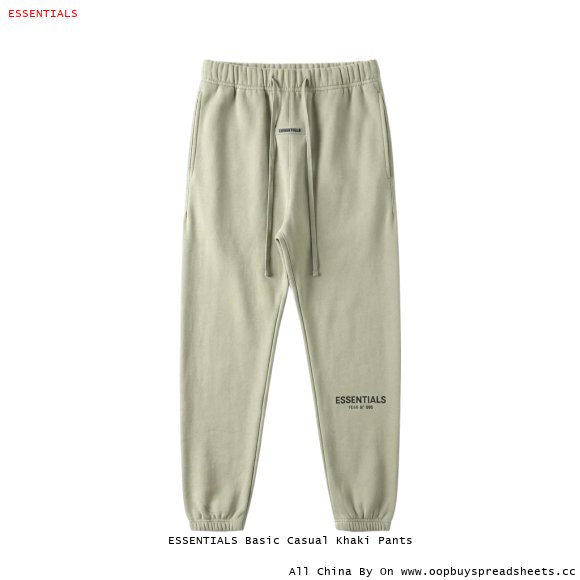 ESSENTIALS Basic Casual Khaki Pants