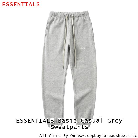 ESSENTIALS Basic Casual Grey Sweatpants
