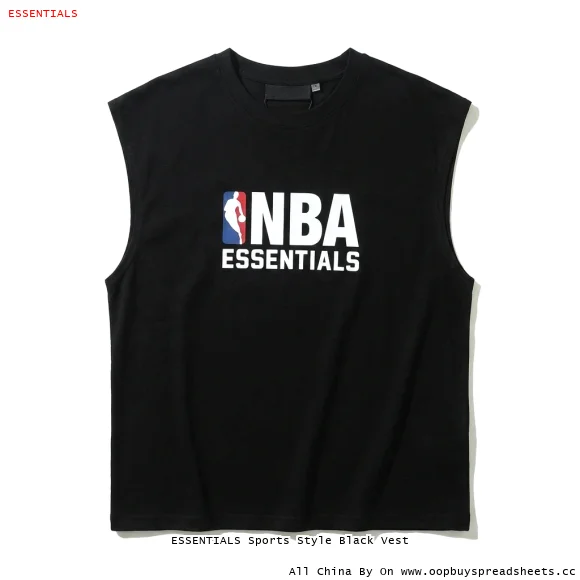 ESSENTIALS Sports Style Black Vest